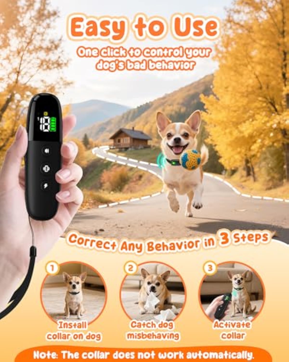 EmperorWolf-3-Small Dog No Shock Training Collar - Image 3